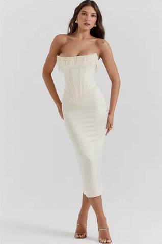 Vestido Acetinado Pérola
