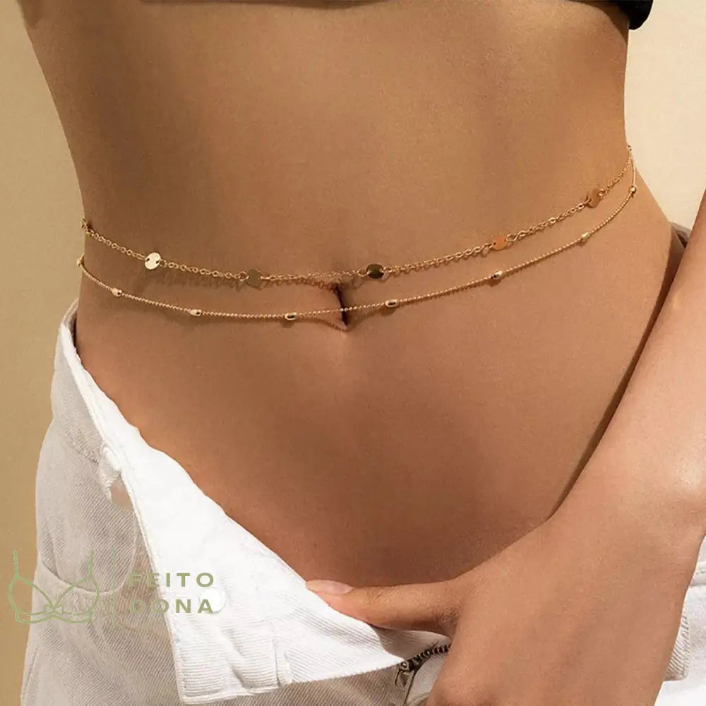 Belly Chain Kya Dourado Body