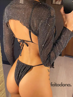 Biquíni E Cropped Lurex Stênia
