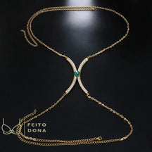 Body Chain Ivana Dourado E Verde