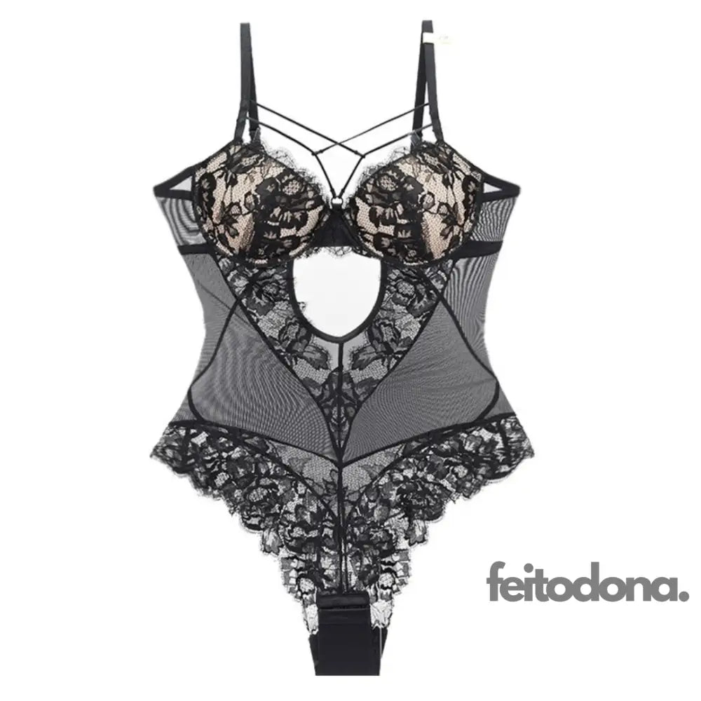 Body Lingerie Rendada Roberta Preto / P