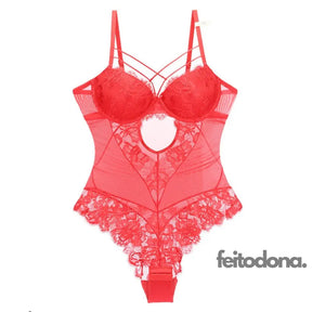 Body Lingerie Rendada Roberta Vermelho / P