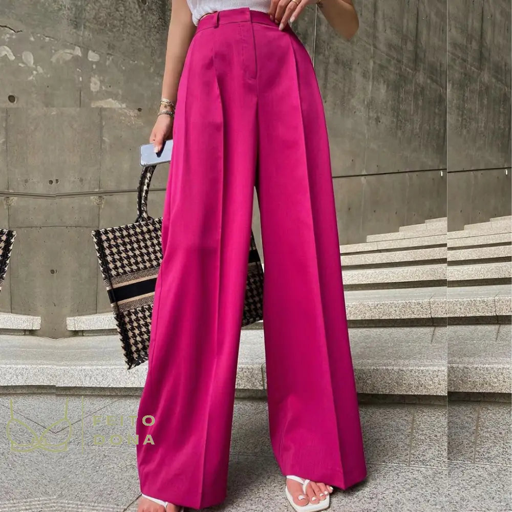 Calça Pantalona Victória Rosa / P China