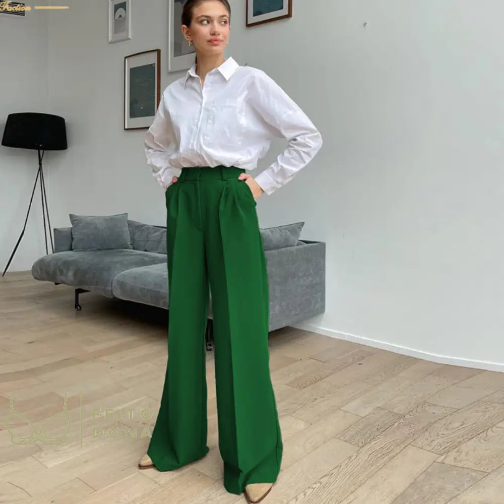 Calça Pantalona Victória Verde / P China
