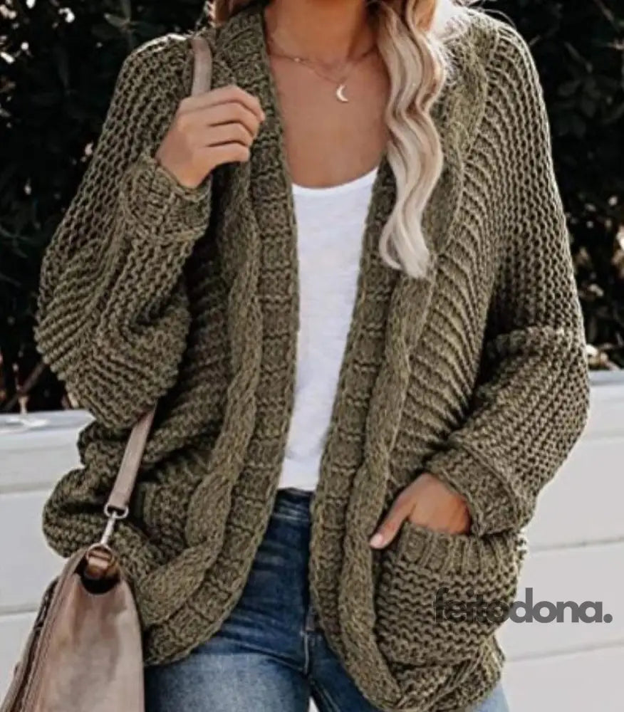 Cardigan Aberto Laura Verde / P 201236303