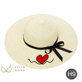 Chapéu De Palha Coração Personalizável Branco + 200000448