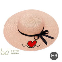 Chapéu De Palha Coração Personalizável Rosa + 200000448