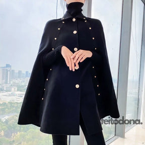 Cloak Coat Capa Preto / P