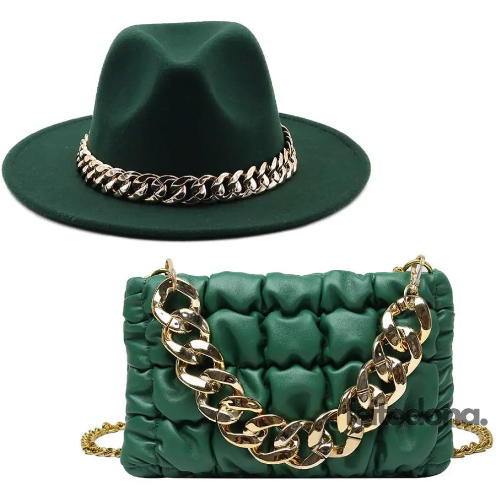 Combo Chapéu E Bolsa Jazz Verde