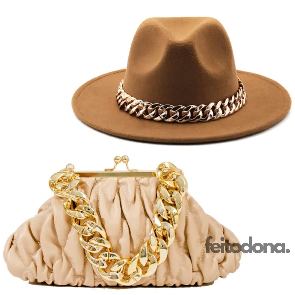 Combo Chapéu E Bolsa Lilly