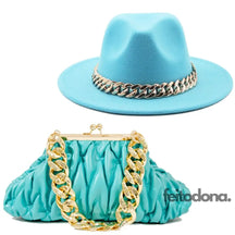 Combo Chapéu E Bolsa Lilly Azul