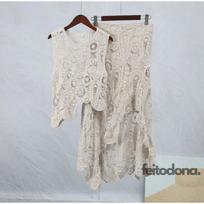 Conjunto De Crochê Gelo (Vendido Em Ou Avulso)