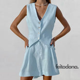 Conjunto Linho Princess Azul / P