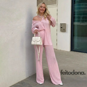 Conjunto Plissado Aluna