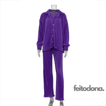 Conjunto Plissado Aluna Lilás / P