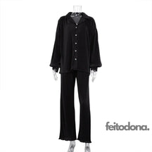 Conjunto Plissado Aluna Preto / P