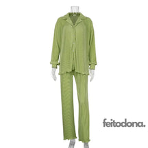 Conjunto Plissado Aluna Verde Musgo / P