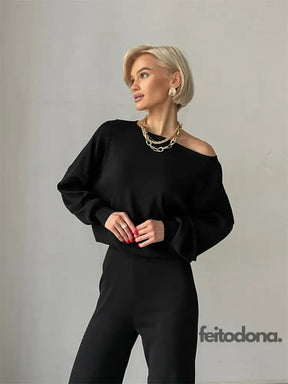 Conjunto Tricô Olívia