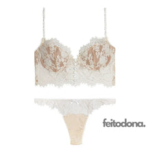 Lingerie Conjunto Mariah Branco C/ Bege / P 3120601