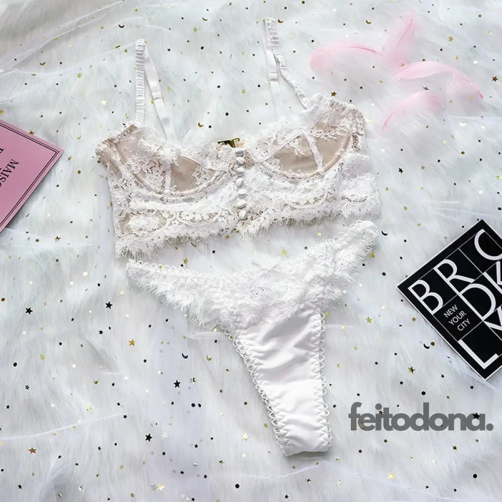 Lingerie Conjunto Mariah Branco C/ / P 3120601
