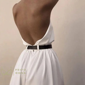 2021 Summer Womens Jumpsuit Sexy Sleeveless Halter White Backless Pants Temperament Elegant Wide Leg