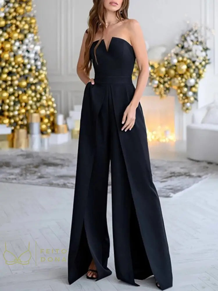 2022 Strapless Beach Jumpsuit Wedding Dress With Detachable Solid Party Clothing A-Line Backless