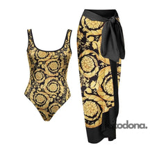 Maiô + Pareô Suit Gold Dourado / P