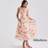 Midi Dress Sinfonia Floral Rosado / Pp
