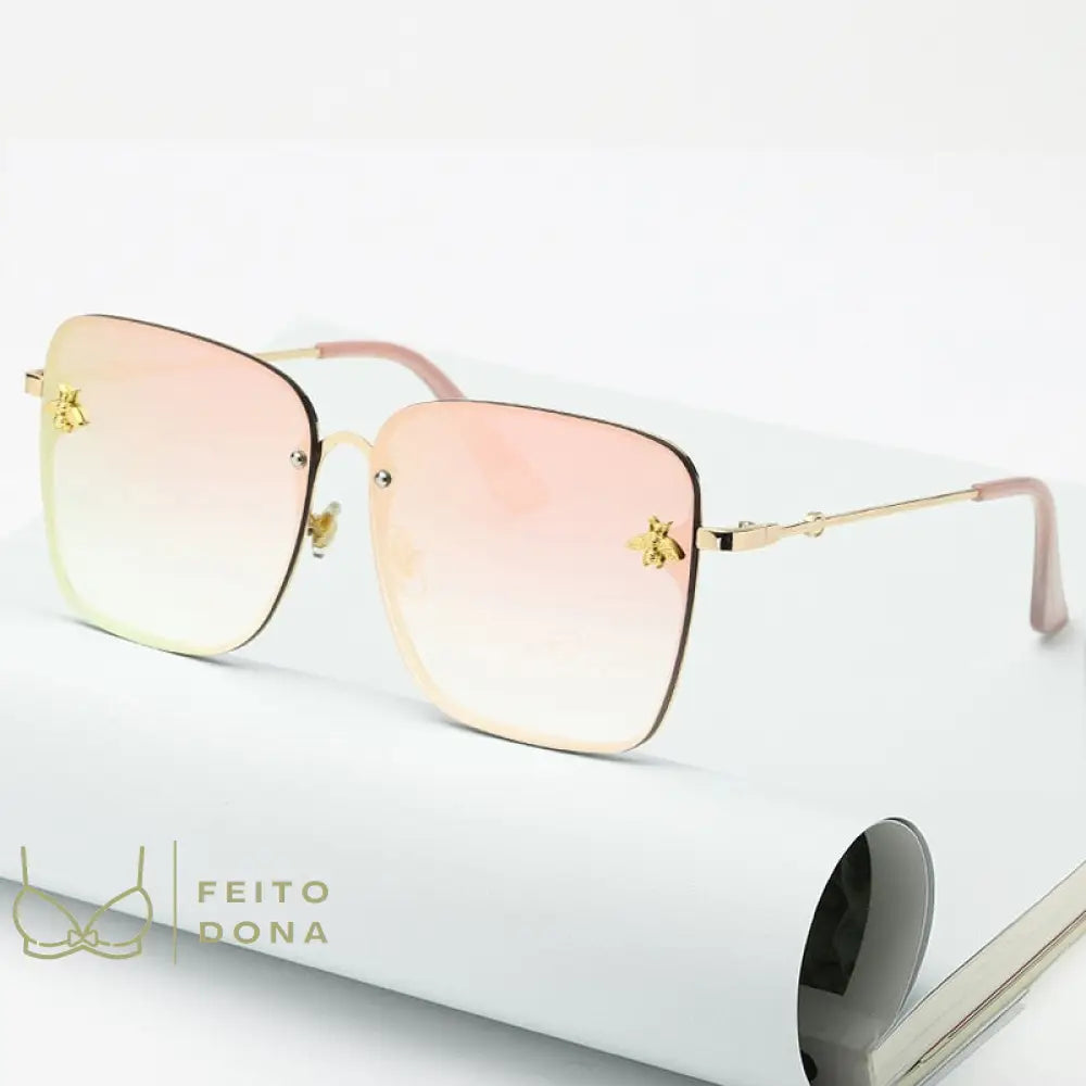 Óculos De Sol Oversize Rosê