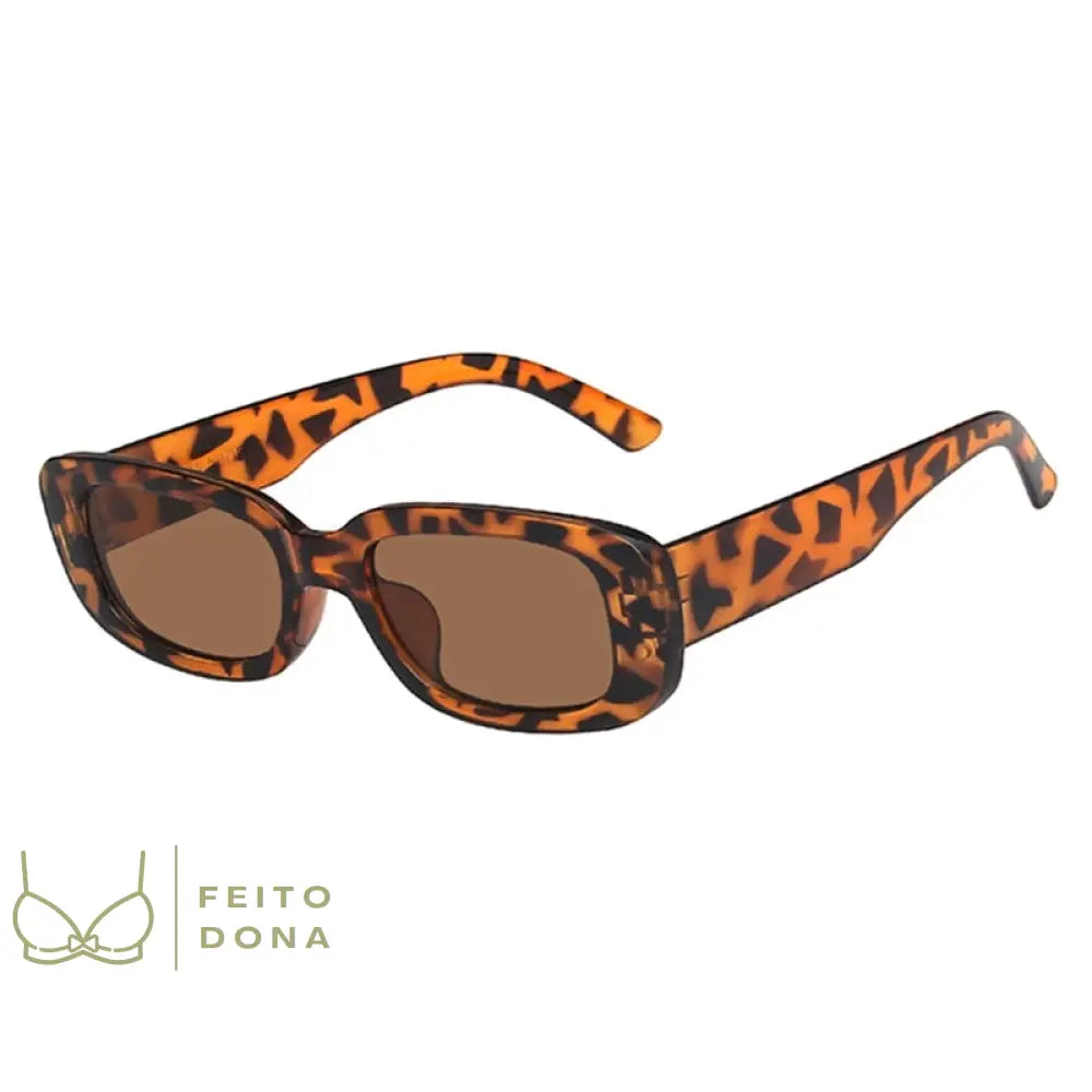 Óculos De Sol Retrô Leopardo