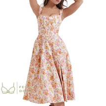 Vestido Corselet Rebecca Florido Rosa / P