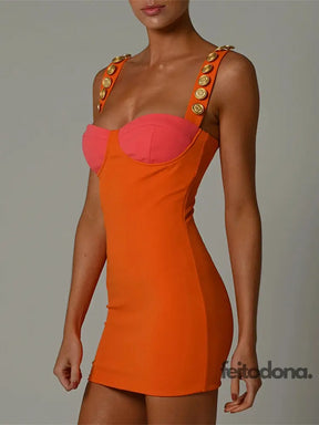 Vestido Curto Color Duo