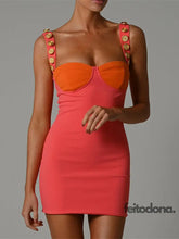 Vestido Curto Color Duo Rosa / P