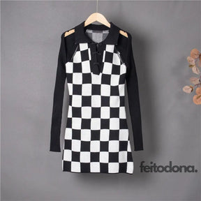 Vestido Dama Preto E Branco / Tamanho Único (36 À 42)