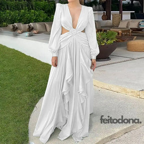 Vestido Decotado Yany Branco / P