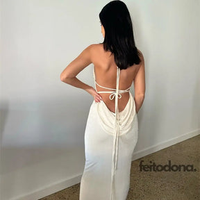 Vestido Drapeado Madelaine Champagne / P
