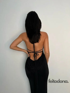 Vestido Drapeado Madelaine Preto / P