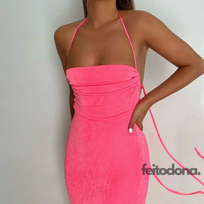 Vestido Drapeado Madelaine Rosa / P