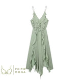 Vestido Drapeado Roselly Verde Seco / Pp
