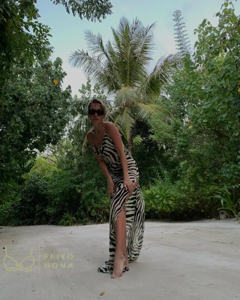 Vestido Longo Zebra