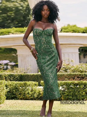 Mingmingxi Midi Green Dress Elegant Sexy Night Wedding Guest Evening Party Dresses Spaghetti Strap